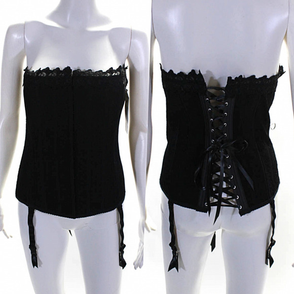 Grenier Lace Up Overbust Corset Black 4M/L - Picture 1 of 8